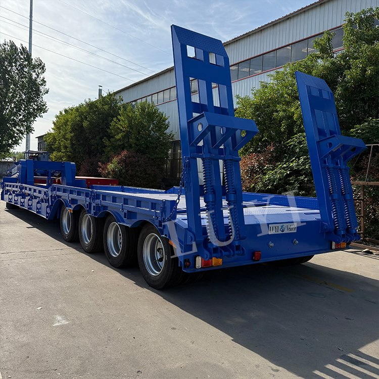 Luyi Multi Axle Removable Detachable Gooseneck Front Load Lowbed Lowboy 100 Ton Low Bed Semi Trailer