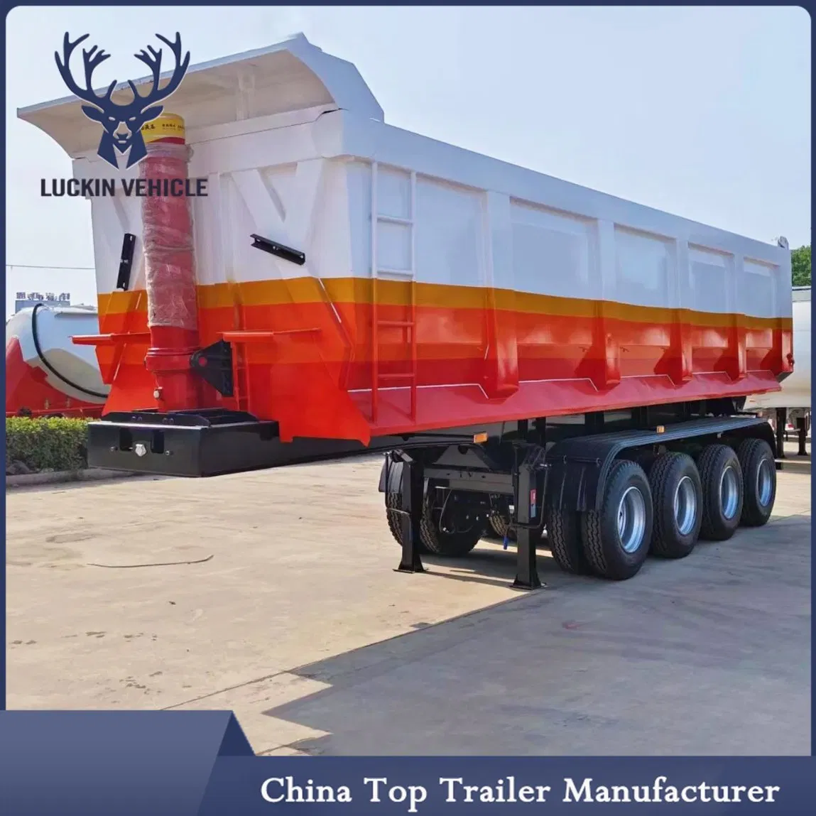 Hot Selling Mini Hydraulic 3/4/5 Axles 80 100 150 Tons Side Dump Tipping Tipper End Rear Dump Bauxite Ore Cargo Sand Stone Mining Transport Semi Trailer