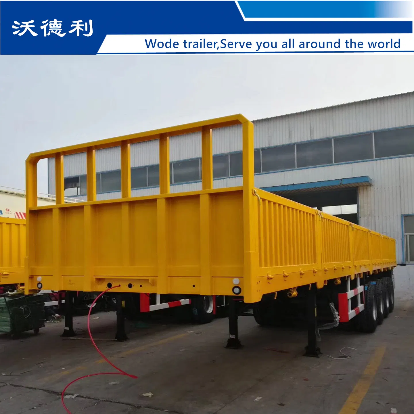 China 3/4axles Double Tires 40FT Drop Side Wall Semi Trailer