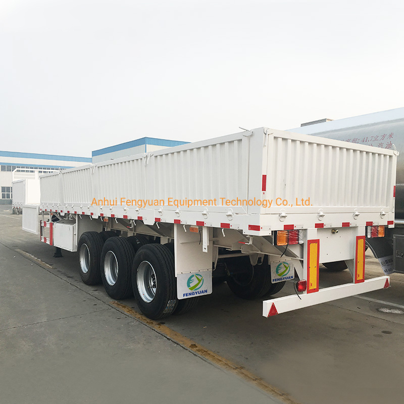 3 Axle 13m Side Wall Dropside Platform Fence Semi Trailer with Sidewall for Sale