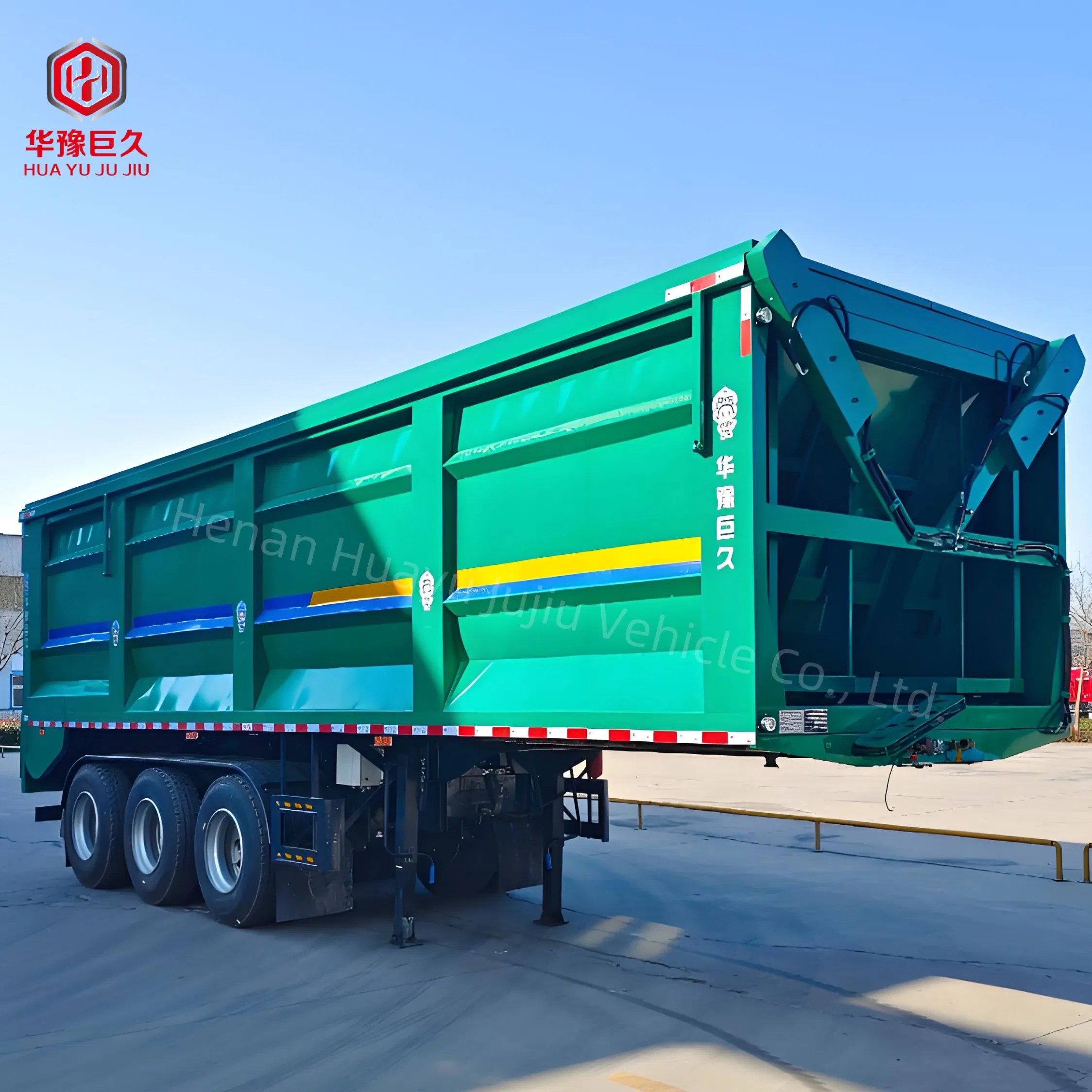 Machinery Crawler Dump Semi Trailer Bulk Grain Bean Cargo Trailer