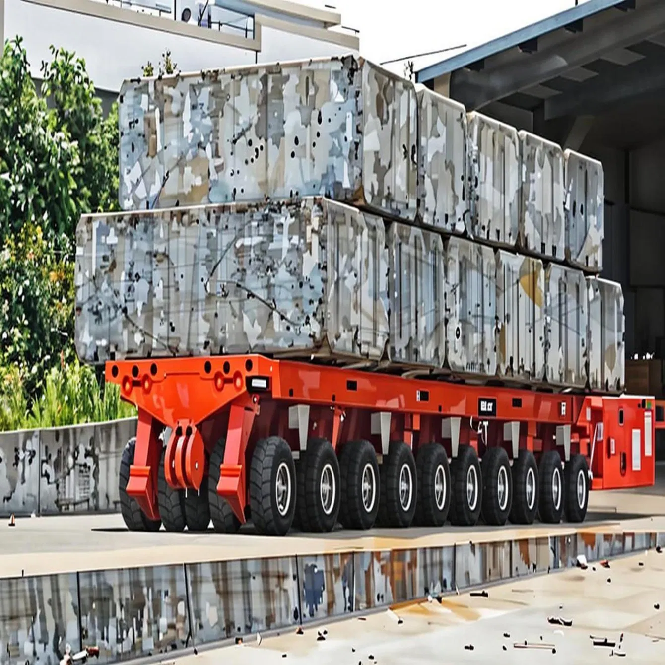 Heavy Duty Self-Propelled Modular Transporter (SPMT) Multi-Axle Hydraulic Trailer for Project Cargo