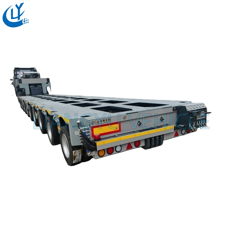 Heavy Load Gooseneck Lowbed / Flatbed Truck Semi Trailer Multi Axis Hydraulic Modular Trailer for Complex Logistics Projects