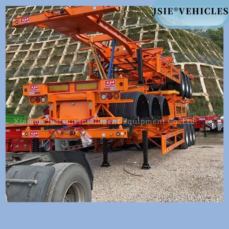 3 Axles Heavy Duty Customized Skeleton Semi Truck Trailer