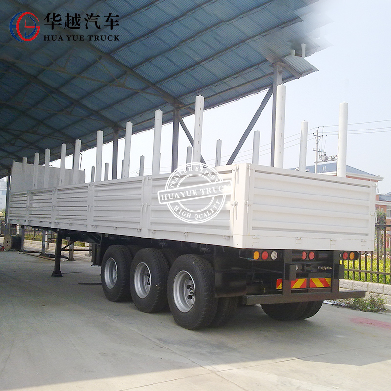 Heavy Duty 3-Axle Log Timer Semi Trailer Flatbed Semi-Trailer with Removable Pillars for Wood Transport
