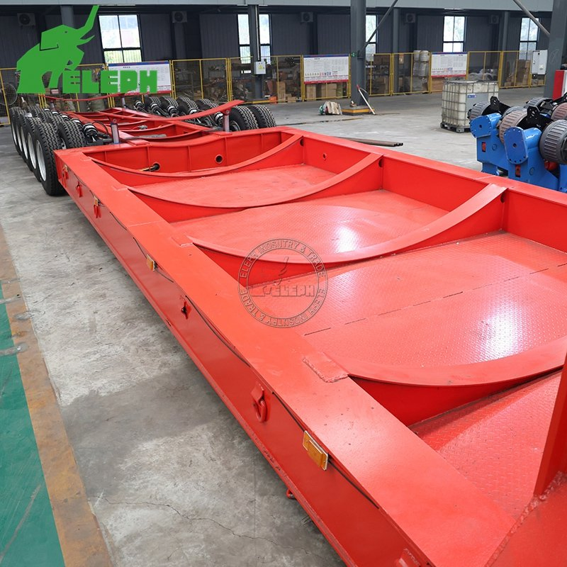 3/4/5 Axle 16m-25m Wind Blade Lowboy Semi Trailer Steering Extendable Drop Long Beam Low Bed Semi Truck Trailer
