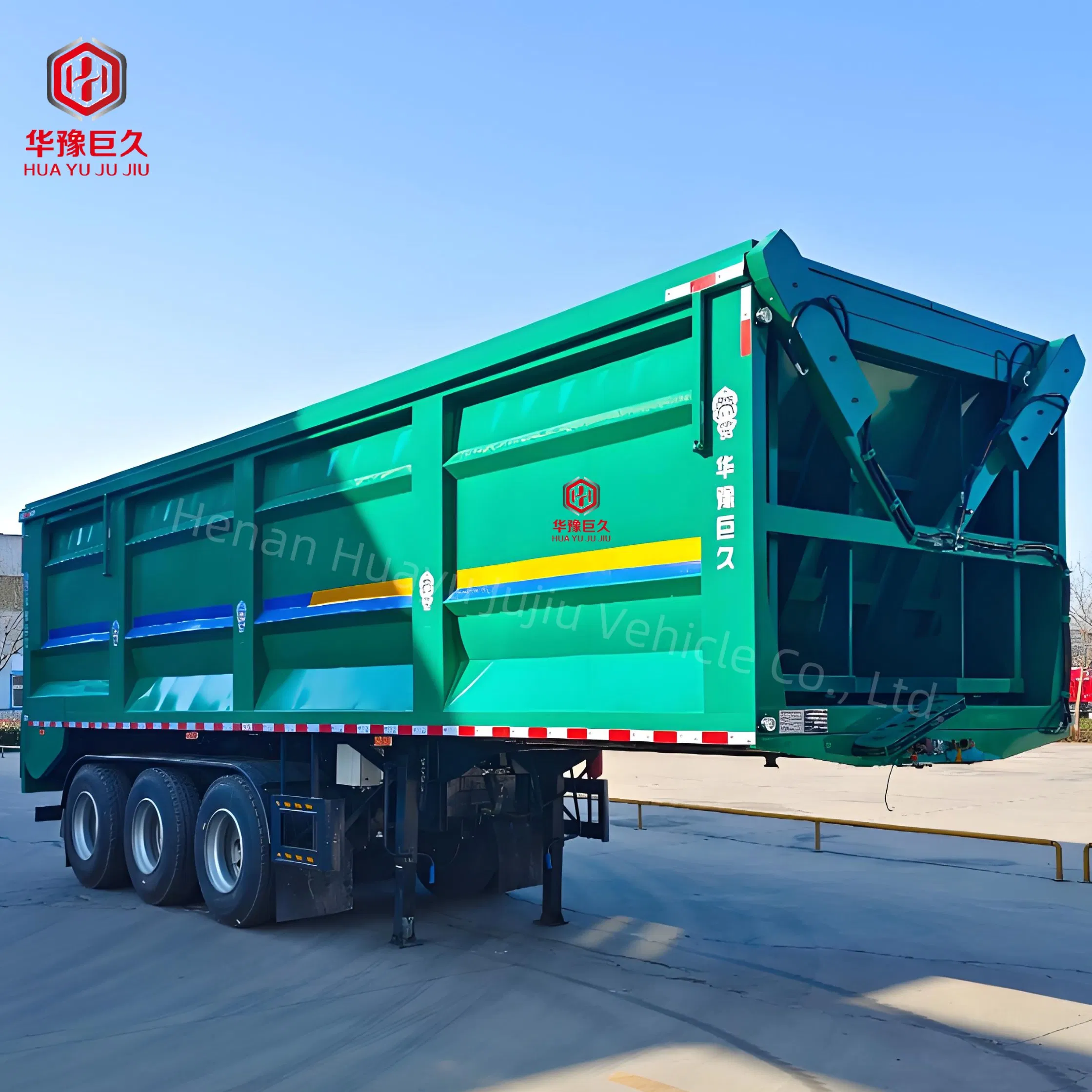 Machinery Crawler Dump Semi Trailer Bulk Grain Bean Cargo Trailer