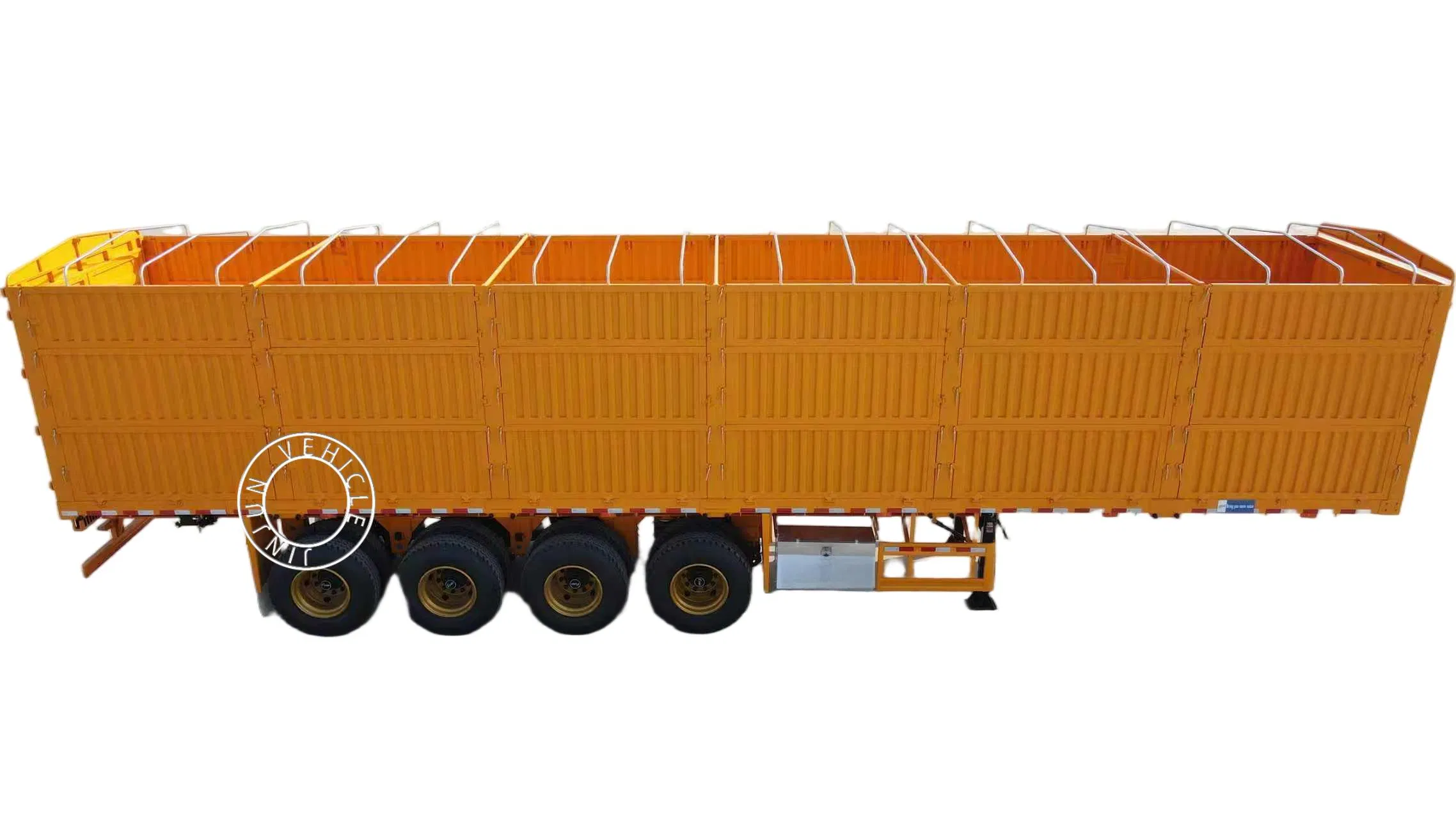 4-Axle High-Sided Fence Side Wall Semi Trailer for Bulk and Container Cargo Transport