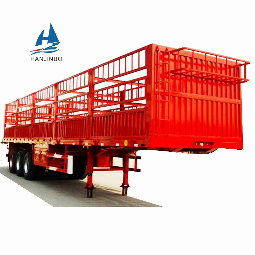 Best Price China 2 Axle 5 Ton Coal Transport Cage Side Wall Semi Drop Fence Log Box Van Cargo Trailer