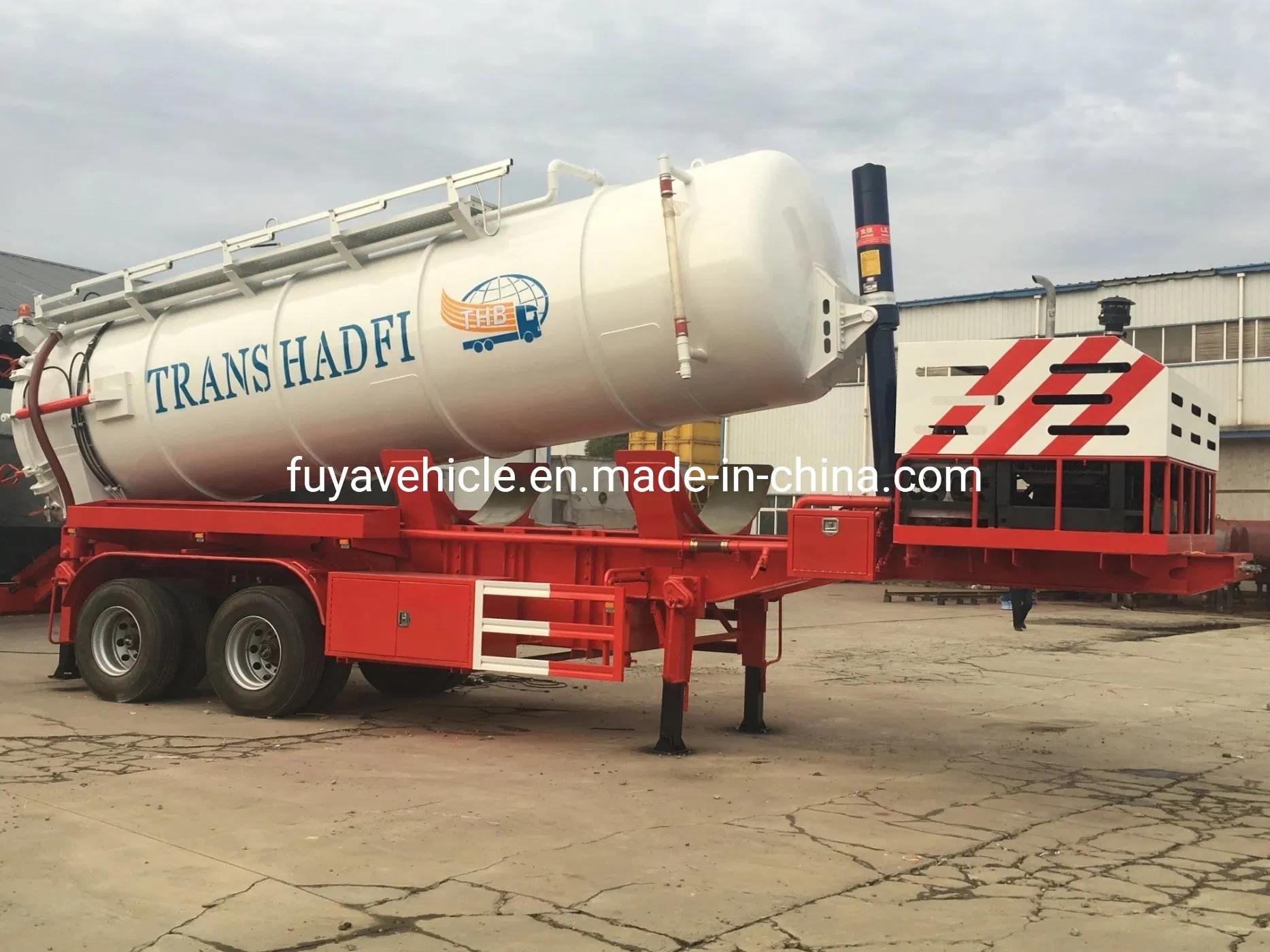 20000 Liters 20cbm Sewage Suction Tank Fecal Sludge Vacuum Trailer