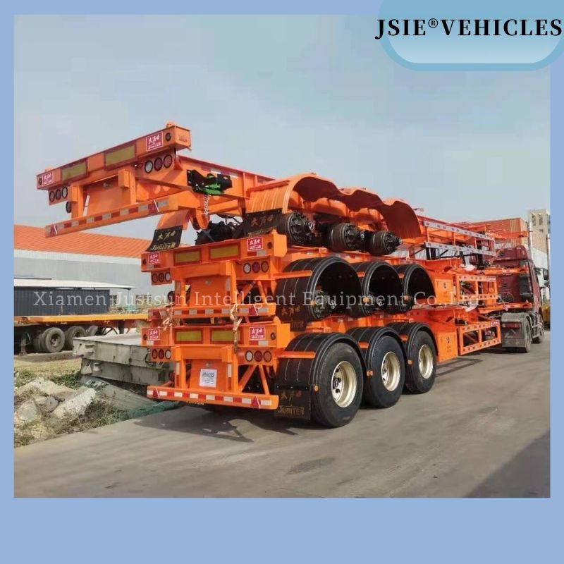3 Axles Heavy Duty Customized Skeleton Semi Truck Trailer