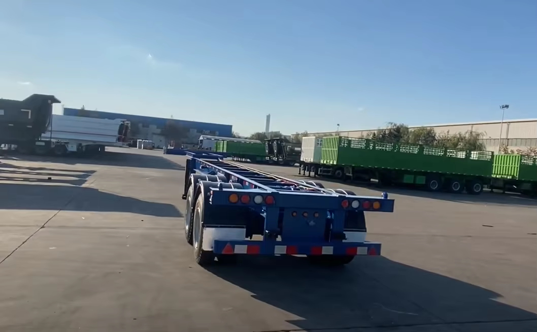 2 Axle 3axle Cargo Truck Utility Container Chassis Skeleton Semi Trailer