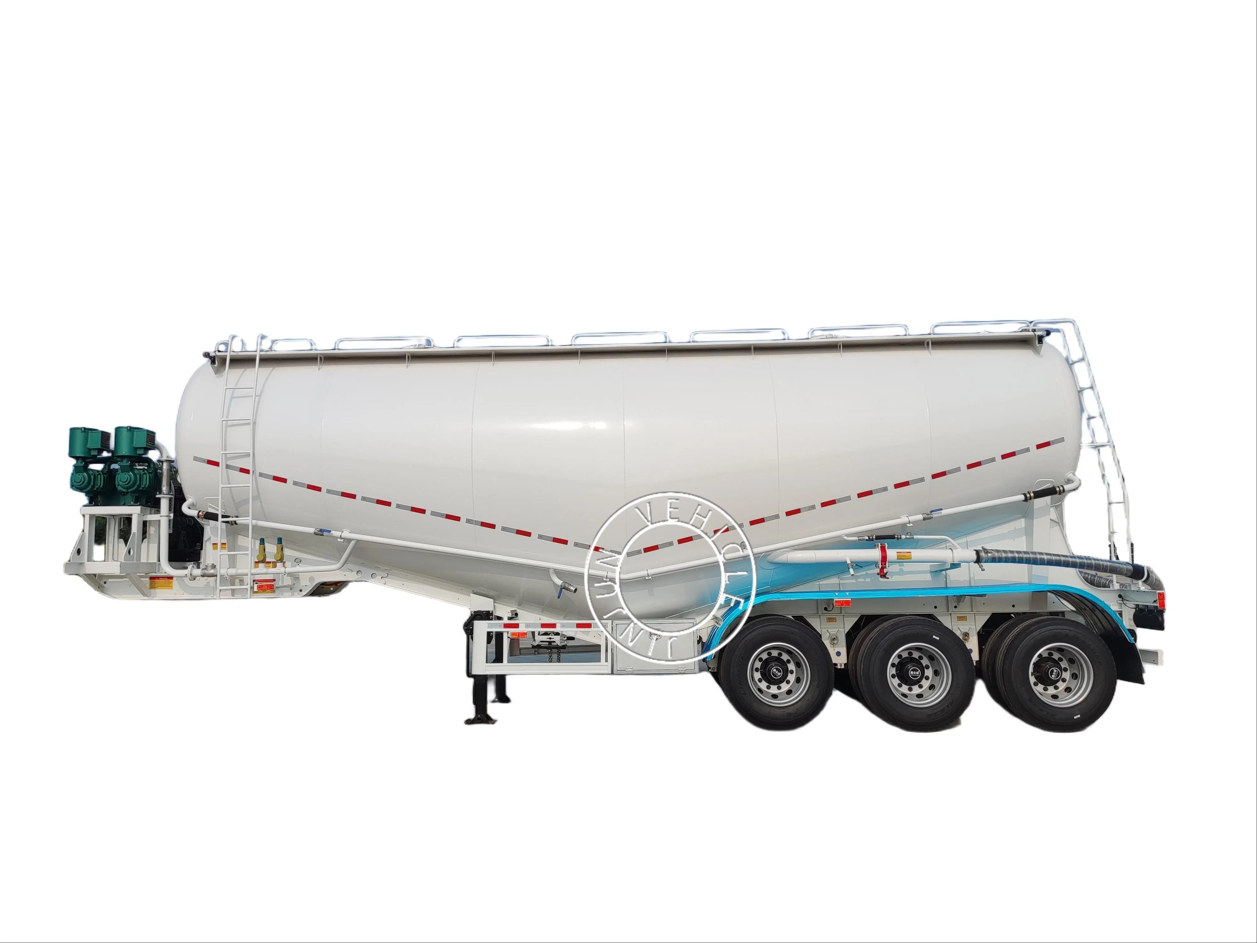 3 Axles 45 Cbm Bottom Steel Aluminum V Shape Dry Bulk Cement Powder Tanker Semi Trailer