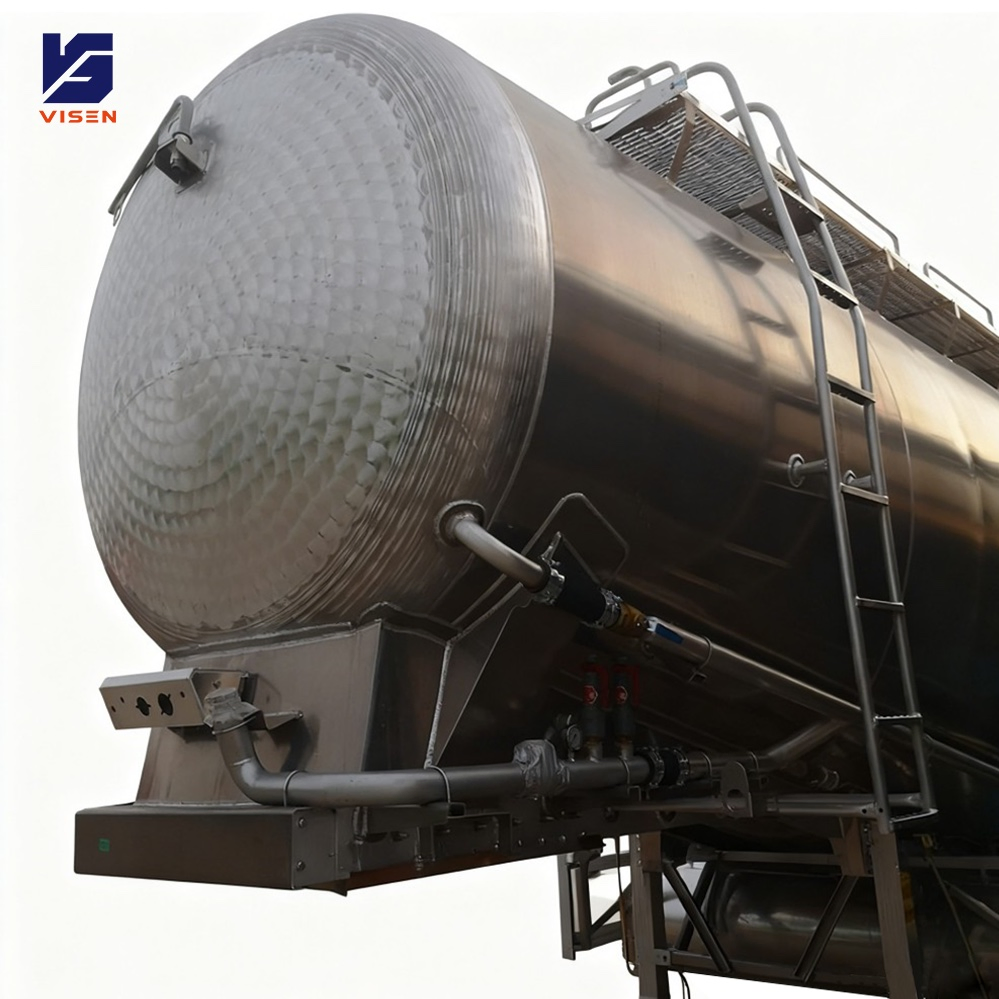 High Quality 4 Axle V Shape Steel Bulk Cement Tanker Semi Trailer 30-60 Cbm 80t Capacity for Arab Countries