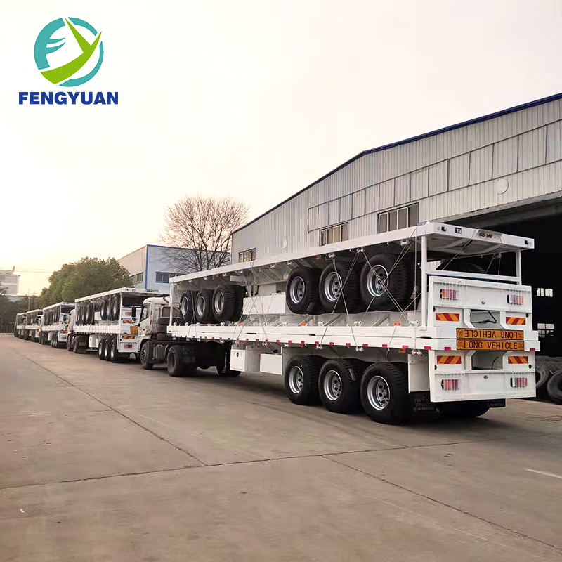 3 Axle 40 Feet Flatbed Semi Trailer Heavy Truck 30t 40t