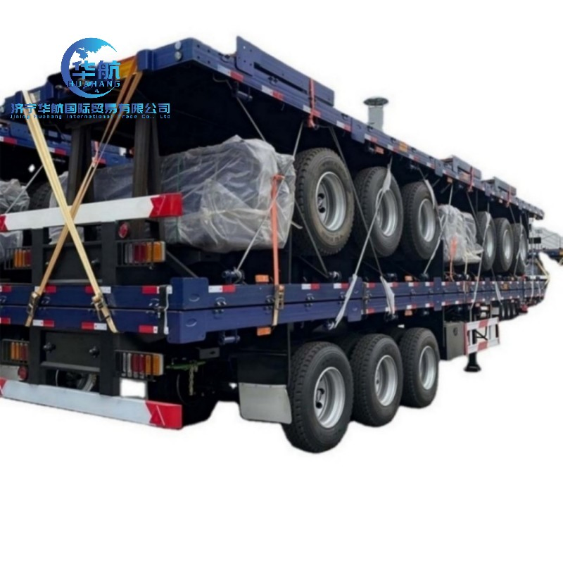 25 Foot Gooseneck Flatbed Semi-Trailer for Logging Wood Flat Bed Platform Trailer for Sale