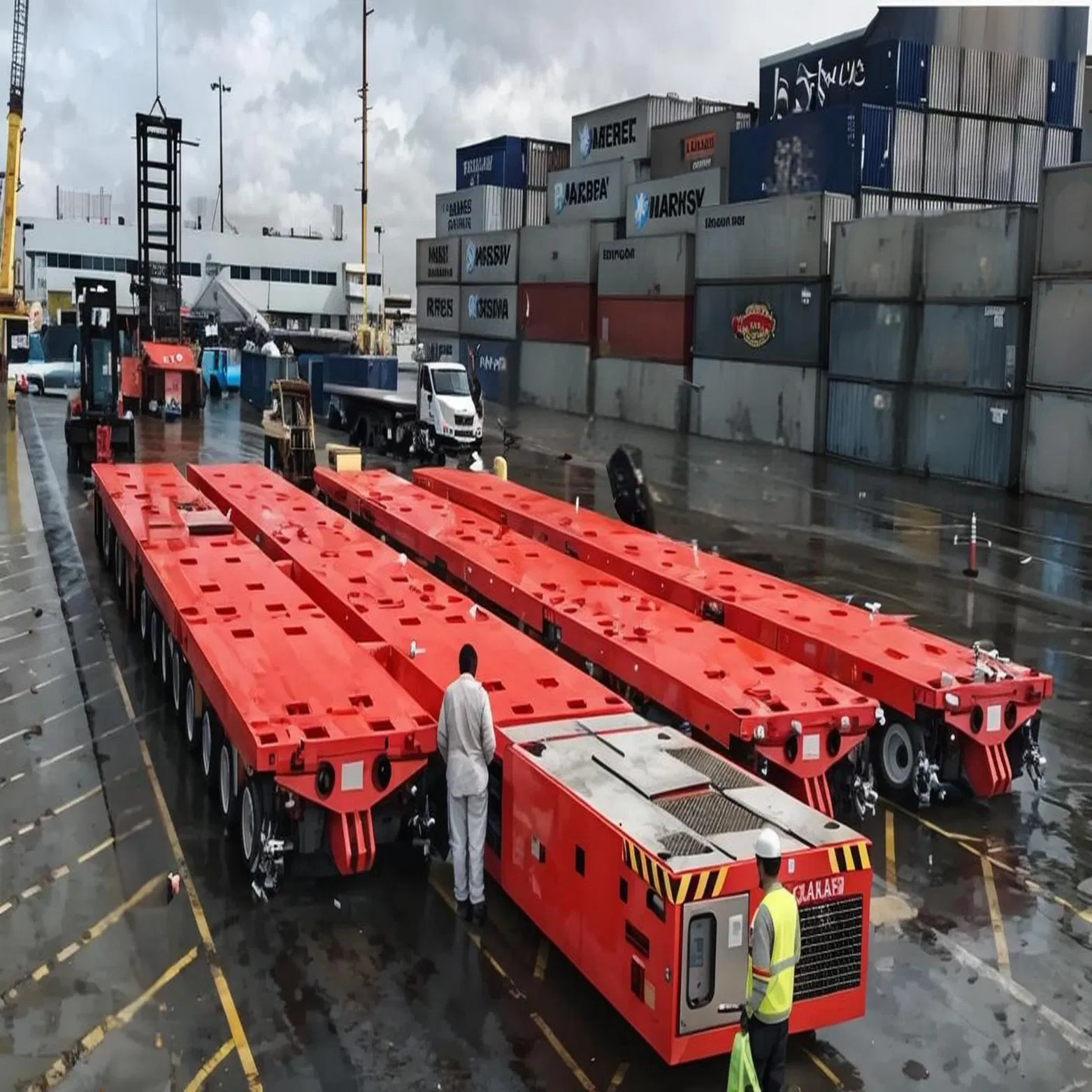 Heavy Duty Self-Propelled Modular Transporter (SPMT) Multi-Axle Hydraulic Trailer for Project Cargo