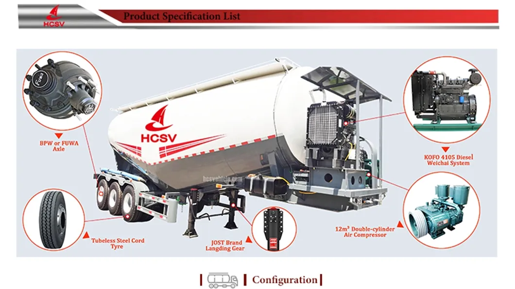Bulk Cement Tanker Semi-Trailer