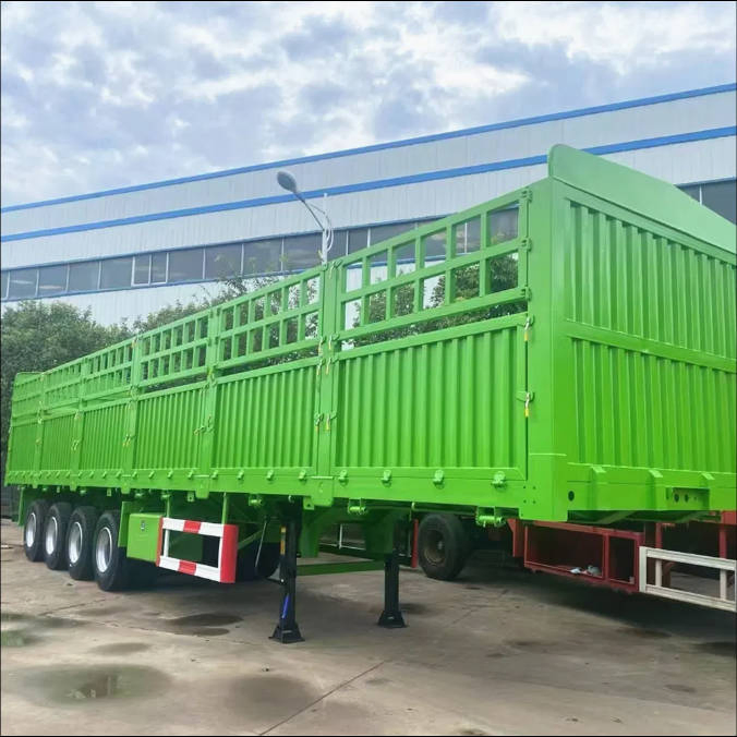 Export 3 Axles Side Wall Fence Semi Trailer for Bulk Grain Livestock Transport 40 Tons Factory Price