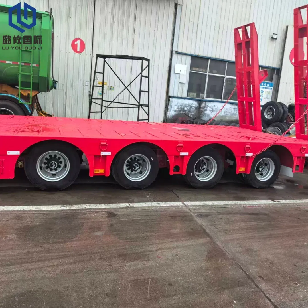 8 Axle Extendable Hydraulic Air Suspension Heavy Equipment Low Bed Semi Trailer for Construction Machinery Transport