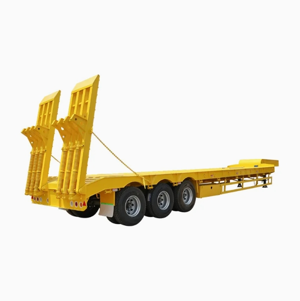 Heavy Duty 4 Axles 100 Ton Capacity Lowboy Trailer with Hydraulic Suspension for Oil Rig Equipment Hauling Customizable Lowbed Semitrailer