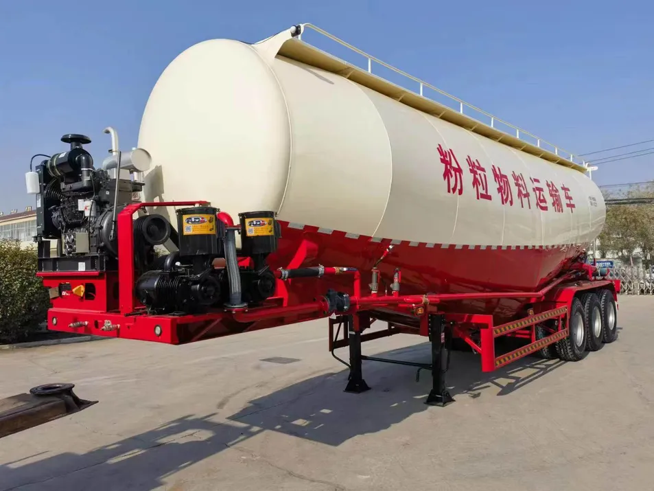 Bulk Cement Transport Semi Trailer View