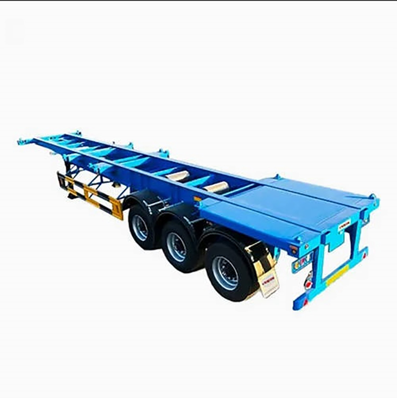 Heavy-Duty 3 Axle Skeleton Semi Trailer with 60 Tons Capacity and Reinforced Double Drop Frame for Secure 40hq Container Transport in Harsh Conditions