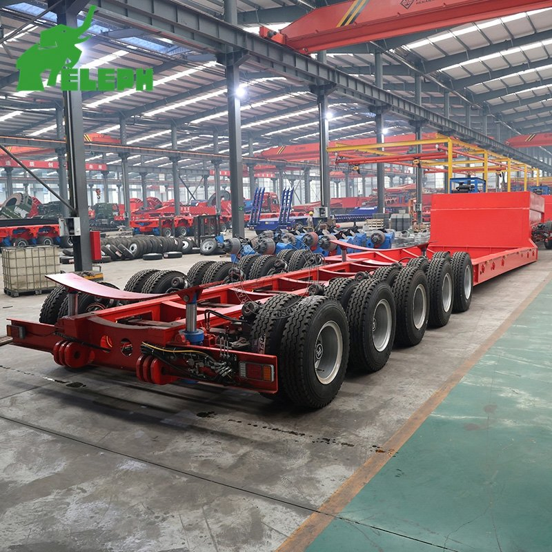 3/4/5 Axle 16m-25m Wind Blade Lowboy Semi Trailer Steering Extendable Drop Long Beam Low Bed Semi Truck Trailer