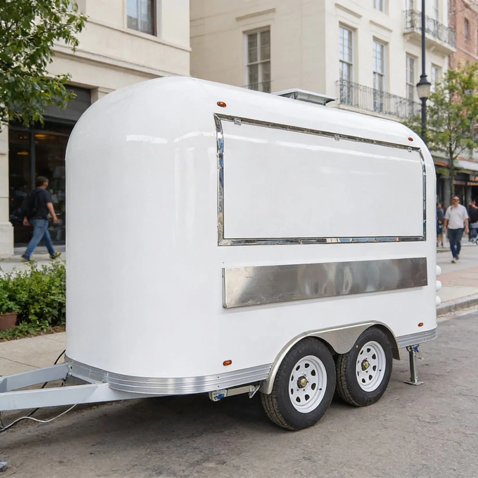 Stainless Steel Mobile Fully Equipped Hot Dog Ice Cream Cart Food Trailer with Full Kitchen