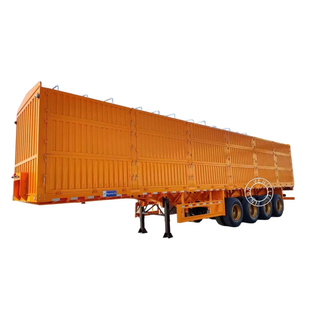 4-Axle High-Sided Fence Side Wall Semi Trailer for Bulk and Container Cargo Transport