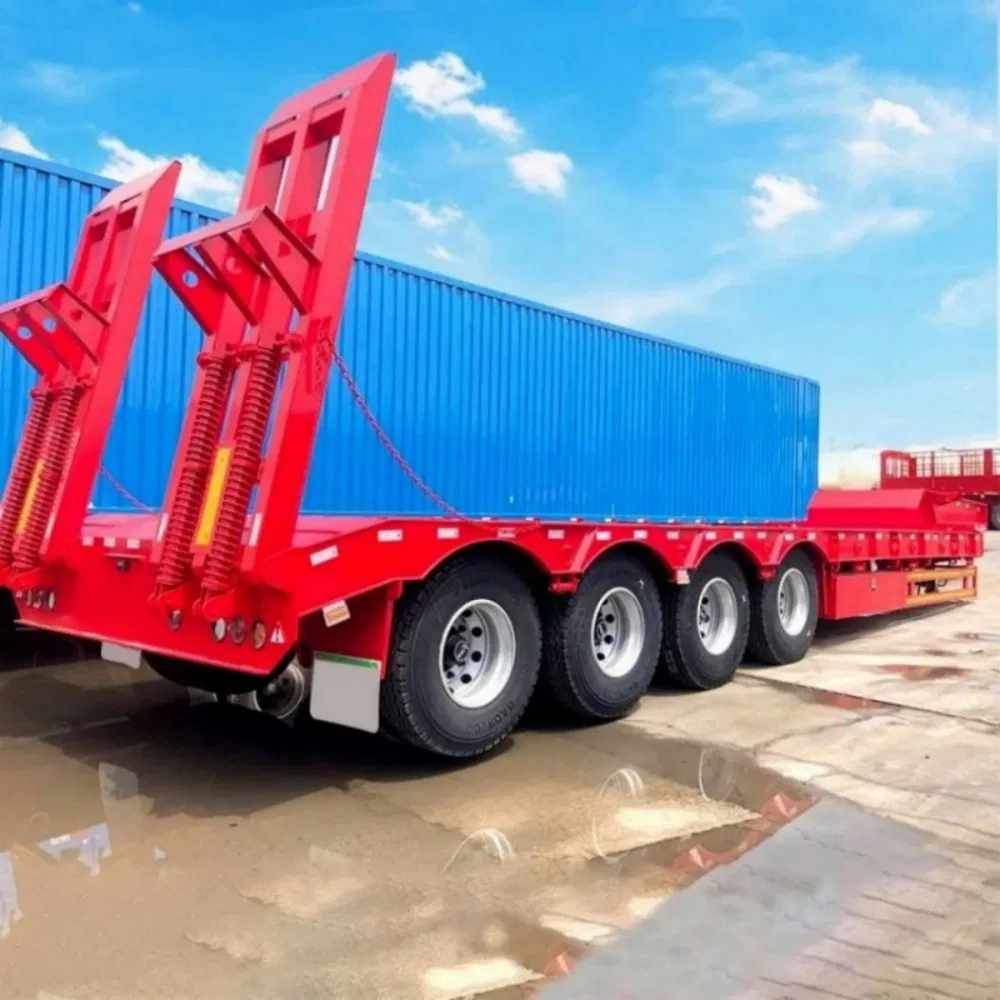 China 13-Meter Special Purpose Low-Bed Semi-Trailers with 12 Wheels Good Price Low-Bed Truck Trailers for Sale