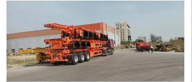Skeleton Semi Truck Trailer Main View