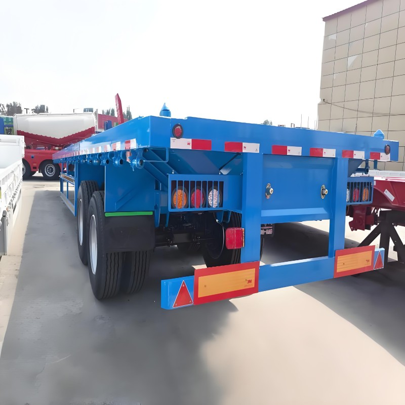 2 Axles Headboard Flatbed Timber or Log Loader Bulk Cargo Transport Semi Trailer with Side Posts