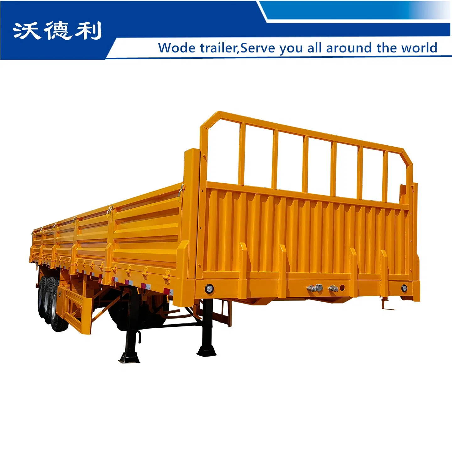 China 3/4axles Double Tires 40FT Drop Side Wall Semi Trailer