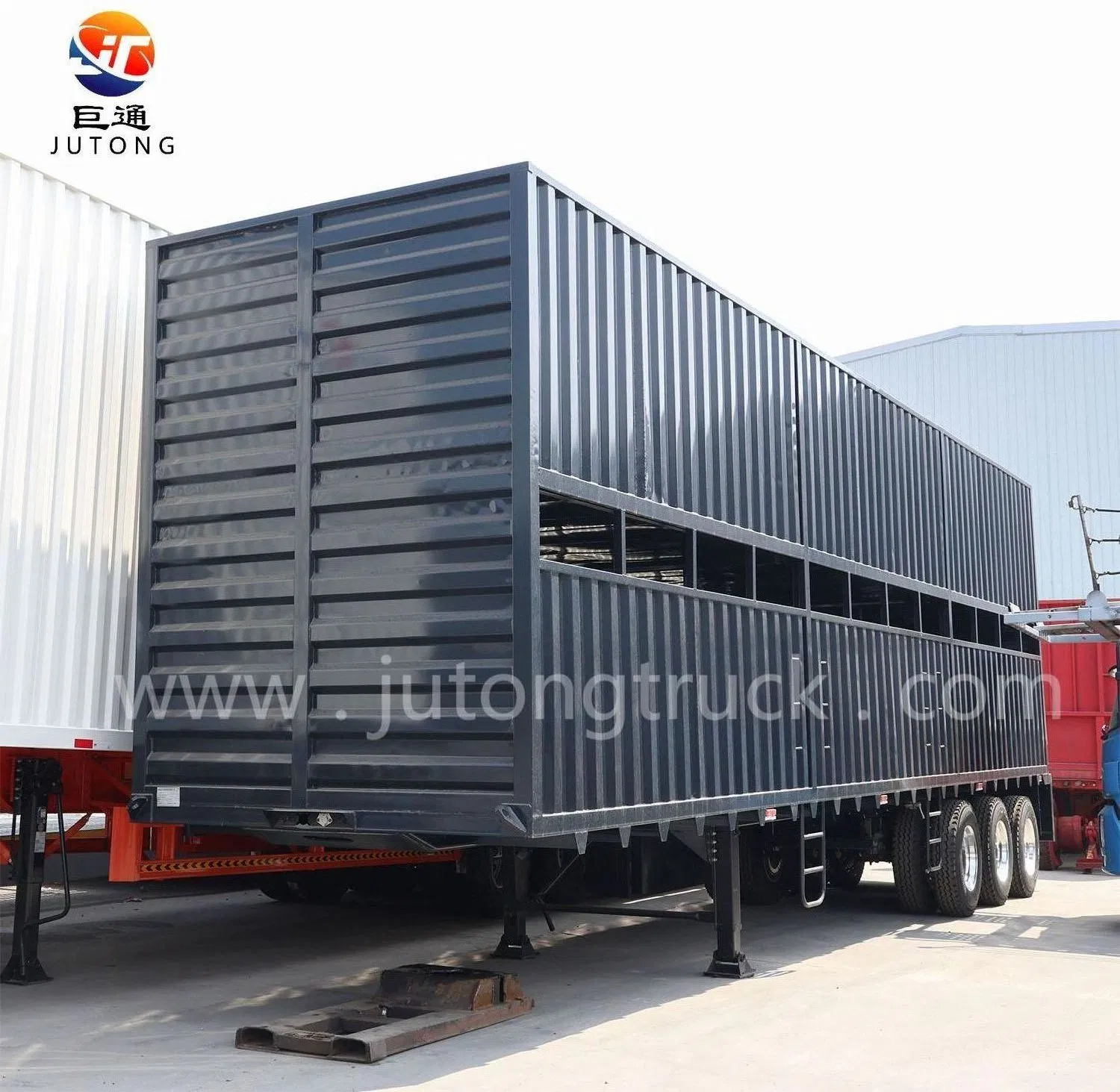 3 Axle Poultry Animal Transport Cattle Sheep Live Stock Trailers for Ghana Fence Semi Trailer Trucks