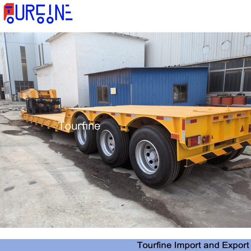 Gooseneck Drop Deck Low Bed 80tons 100tons Flatbed Detachable Removable Oversize Load Extendable Semi-Trailer for Equipment Machine