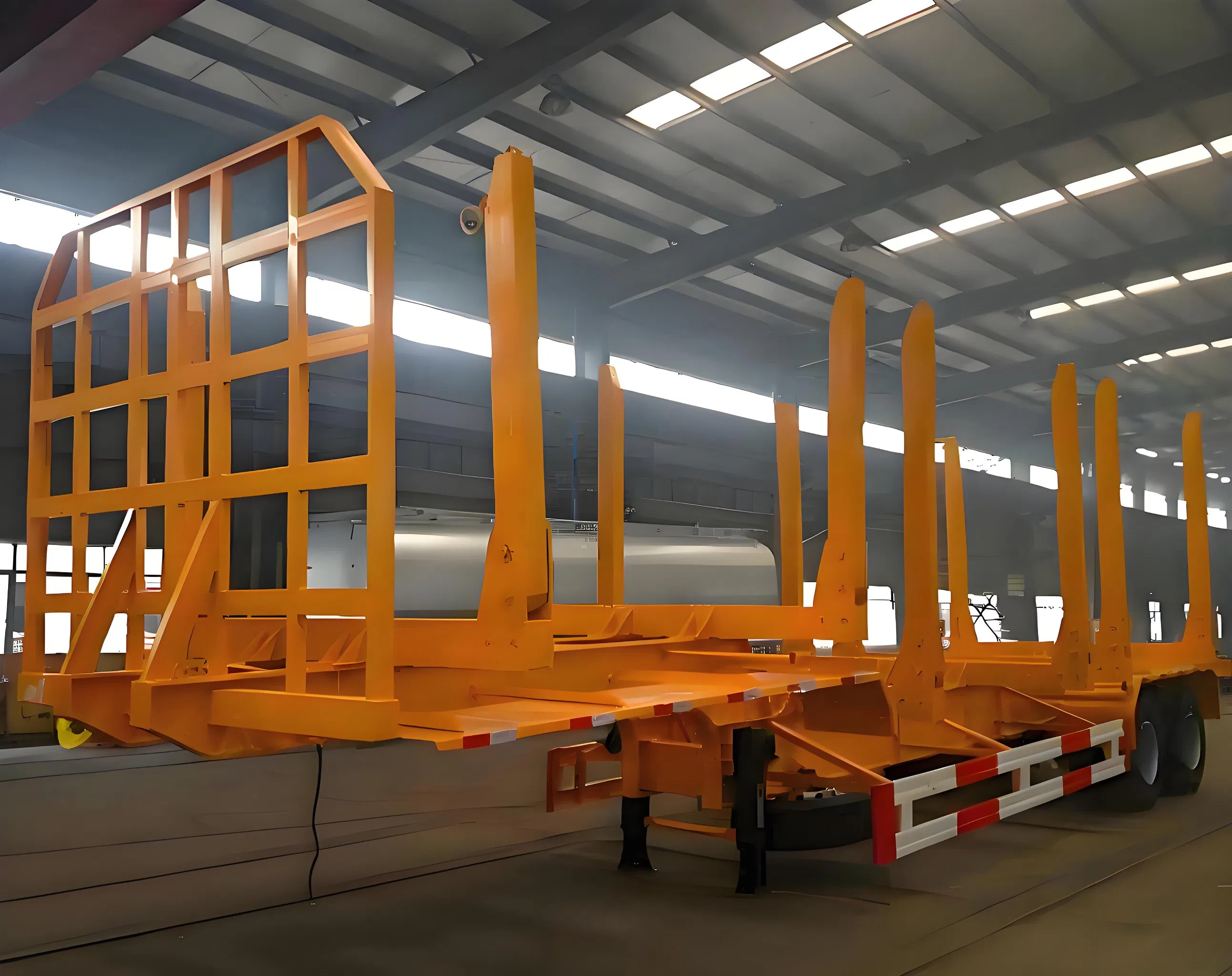 Transporting Log Wood Timber Steel Logging Semi Trailer