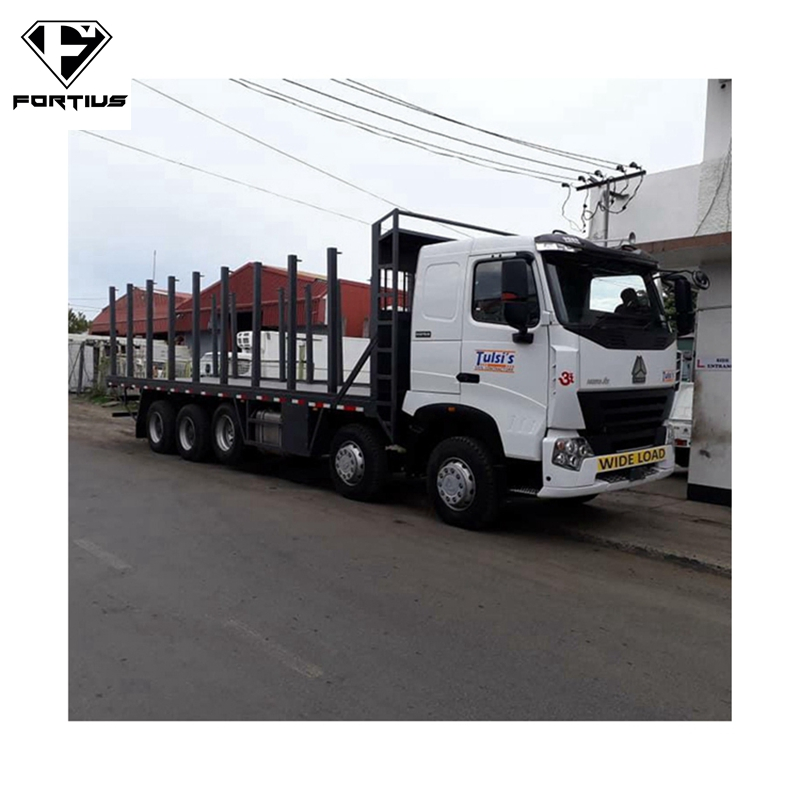 40 Ton 3 Axle Timber Trailer Steel Logging Flatbed Semi Trailer with Twist Lock Log Pillar for Forestry Wood Logs Transport