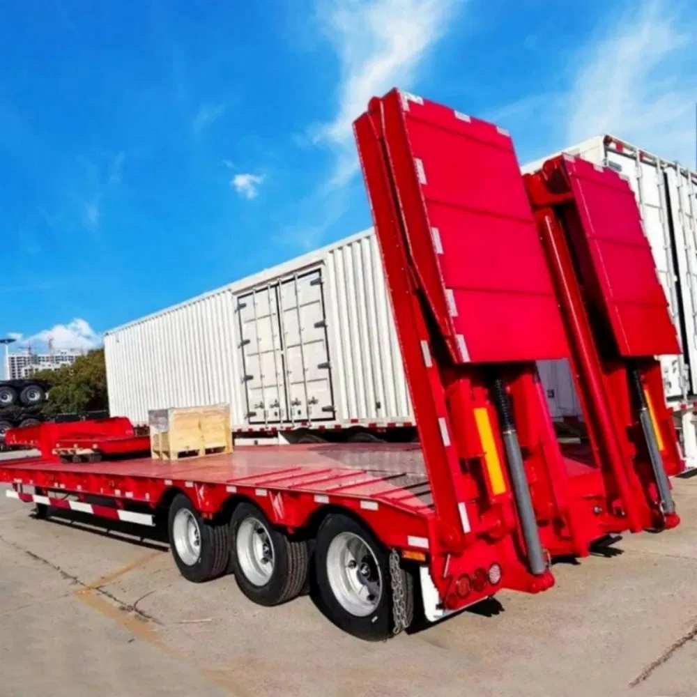 China 13-Meter Special Purpose Low-Bed Semi-Trailers with 12 Wheels Good Price Low-Bed Truck Trailers for Sale