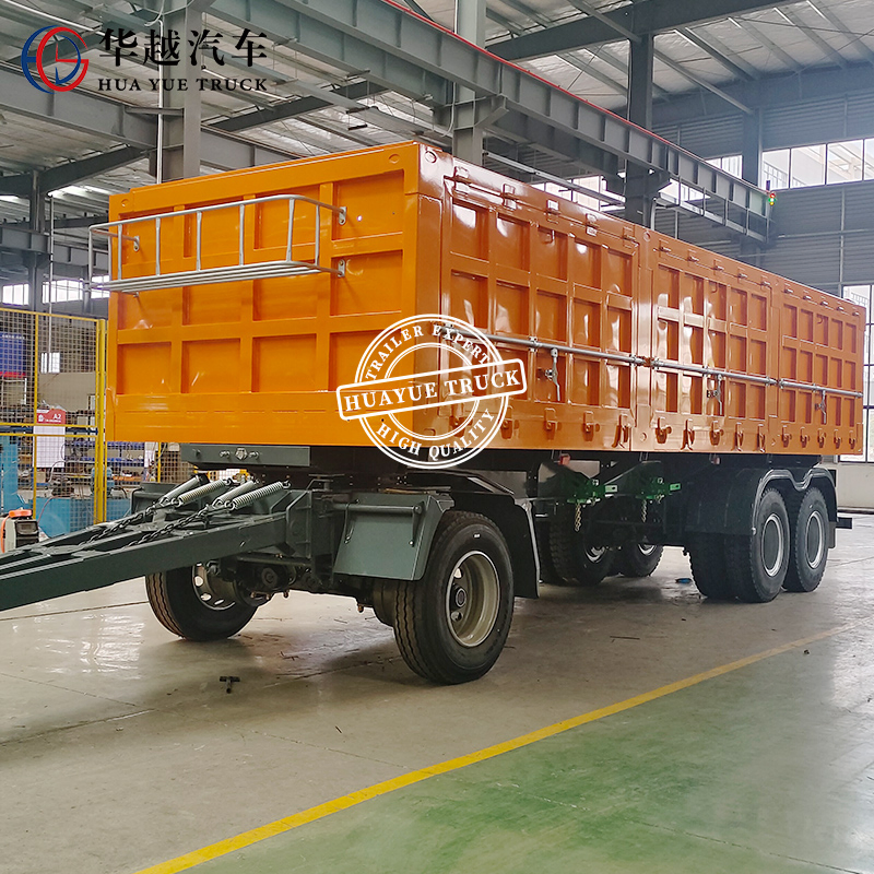 Factory Supply Lower Price 3 Axle 12 Wheels Drawbar Full Trailer with Side Wall in Africa for Sale