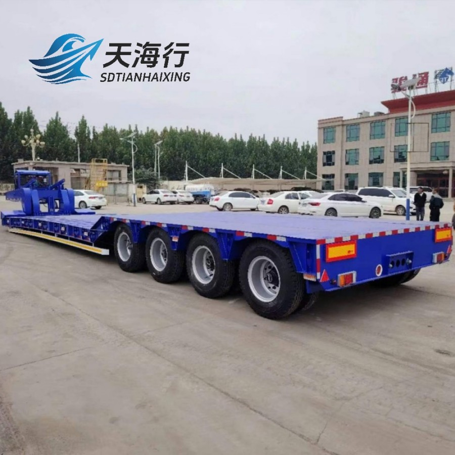 Low Loader Trailer Low Bed Truck Trailer Low Platform Enclosed Low Semi-Trailer for Transportation