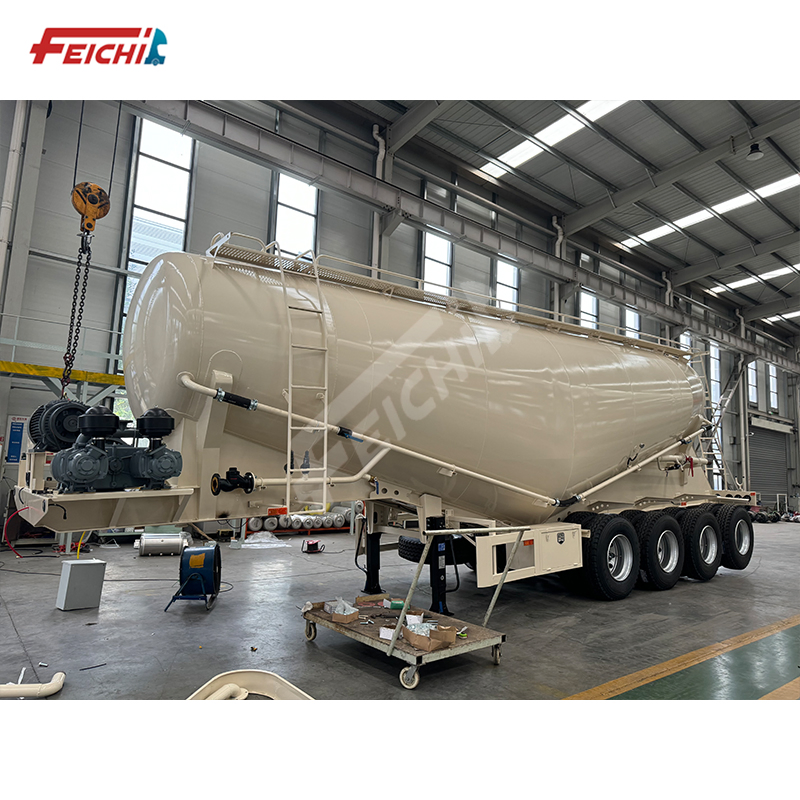 Feichi Brand of 3 Axles Bulk Cement Tanker Heavy Duty Silo Truck Trailer Ships Box Tractor Large Drum Tank Semi Trailer with Good Quality
