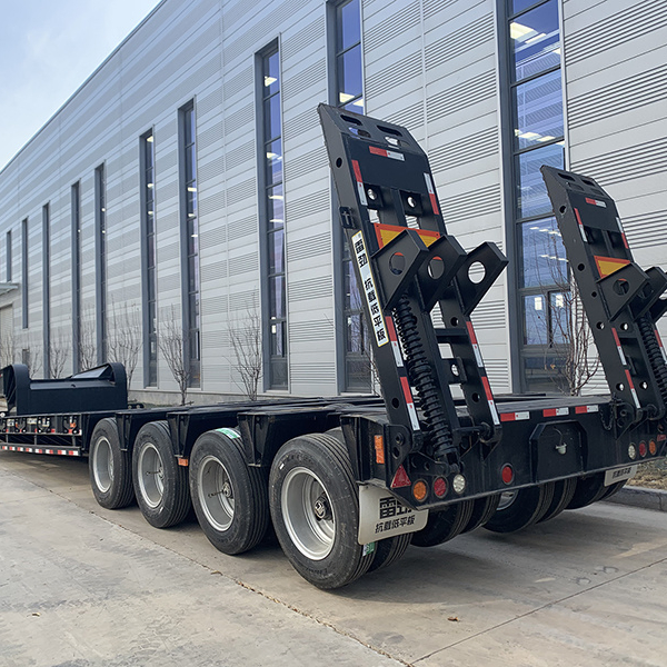 Vehicle Master 3 Axles 80 Ton Lowboy Lowbed Double Drop Deck Heavy Duty Semi Trailer
