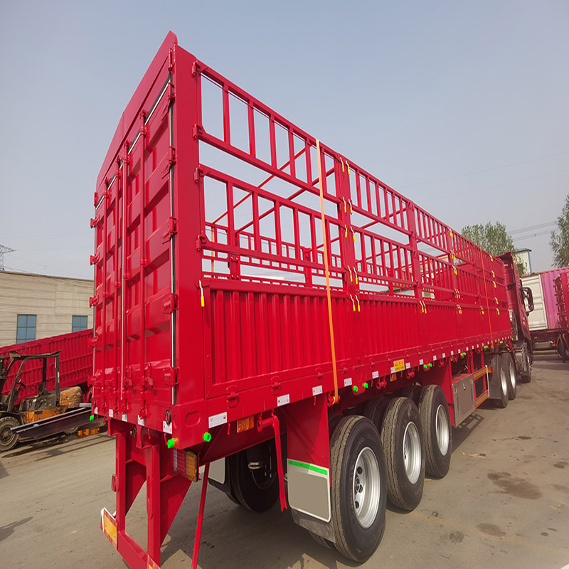 Heavy Duty Flatbed Semi-Trailer with Removable Side Gates &amp; Reinforced Structure Multi-Purpose Cargo Transport Trailer for Logs, Steel, Building Materials
