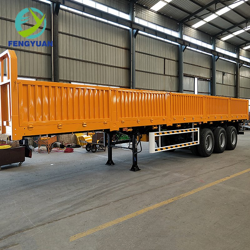 3 Axle 13m Side Wall Dropside Platform Fence Semi Trailer with Sidewall for Sale