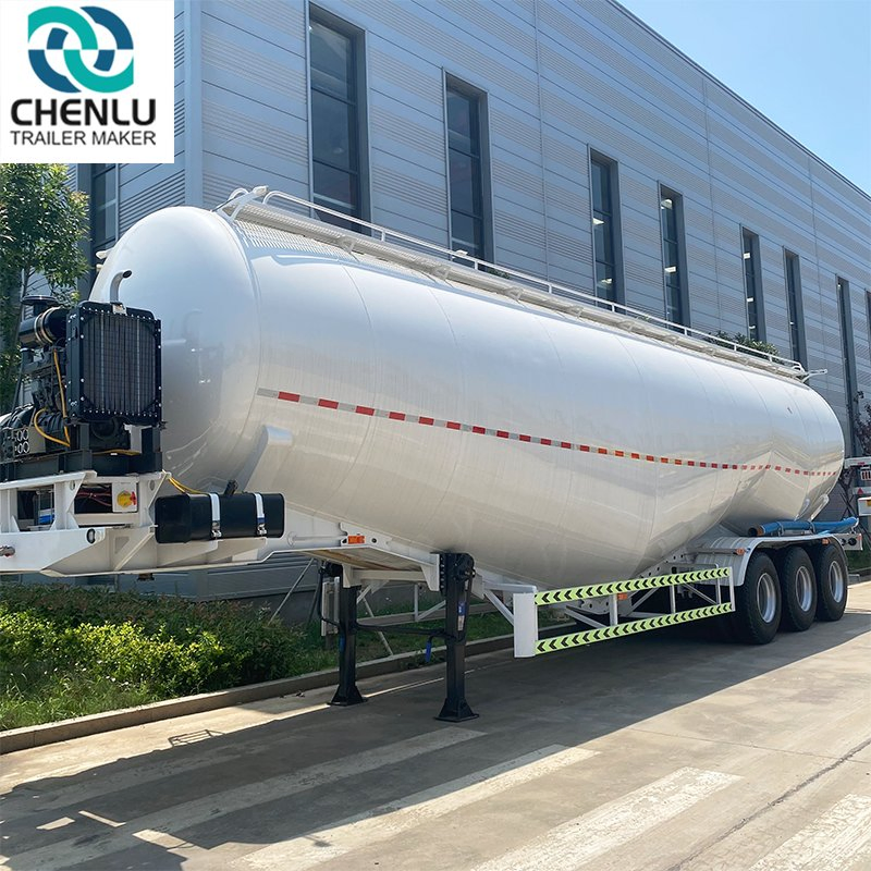 3 Axle 40-60 Tons 45cbm Dry Bulk Cement Powder Bulker Tanker Siloba Truck Trailer for Sale