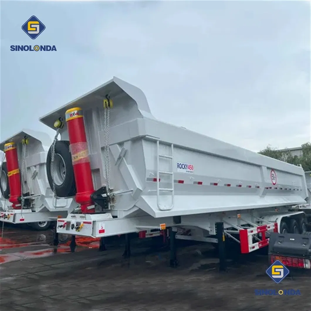 3 Axles 4 Axles 60ton 80 Tons Hydraulic Side Box Tipper Dumper Dump Semi Truck Trailer for Nigeria