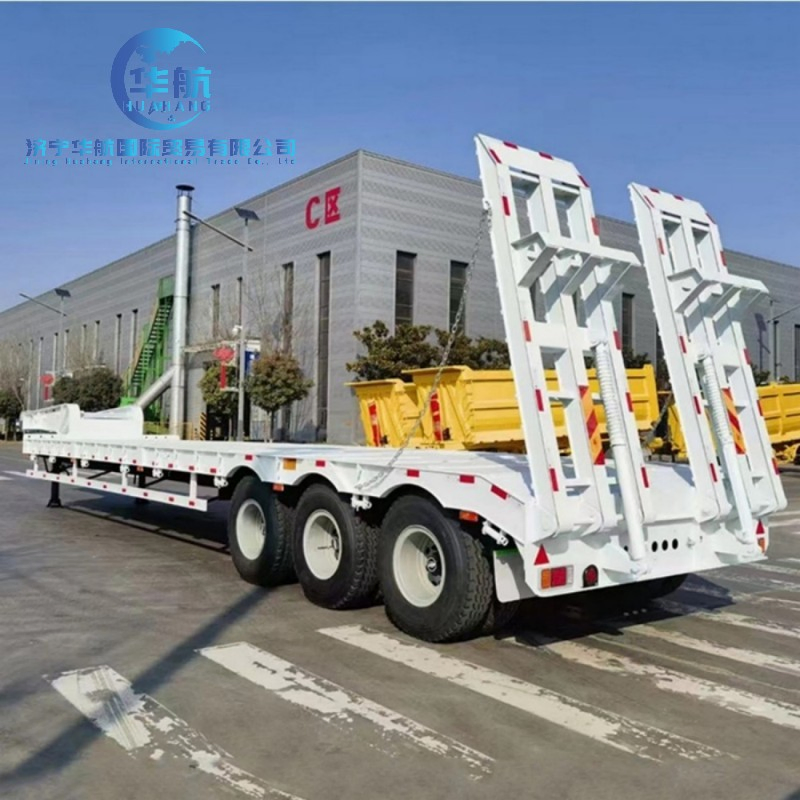 Gooseneck Heavy Duty Trailer Extendable 4 5 Axle Lowbed Long Heavy Duty Steel Low Bed Semi Trailer for Trailer Transport