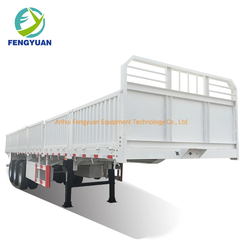 3 Axle 13m Side Wall Dropside Platform Fence Semi Trailer with Sidewall for Sale