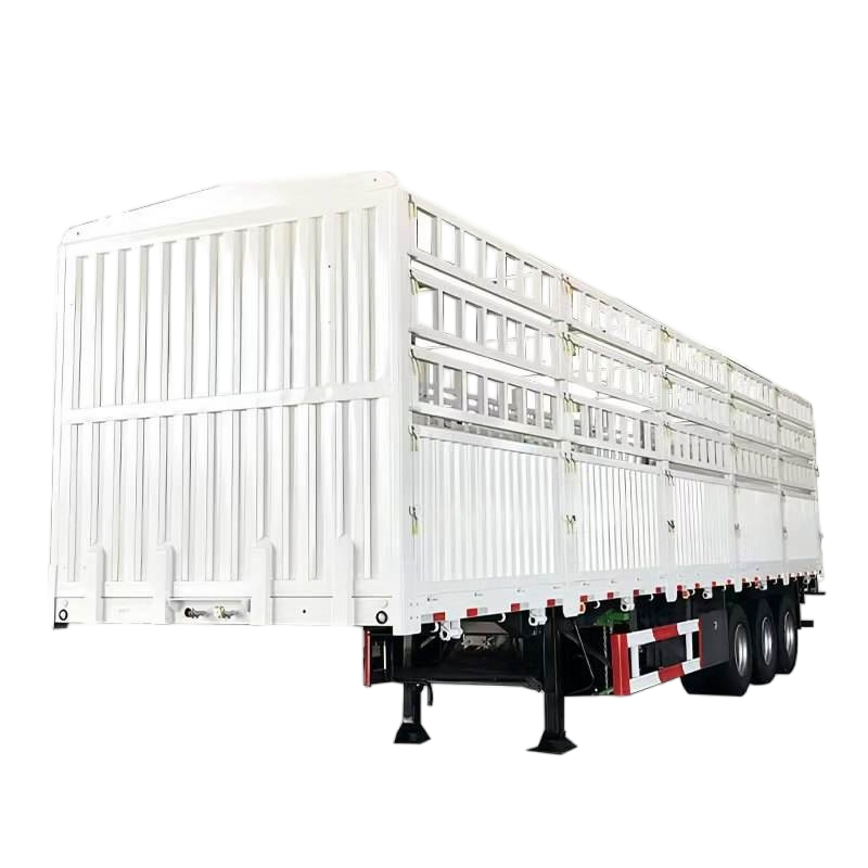 Heavy Duty Durable Design 3 4 5 Fuwa Axle Warehouse Rack Livestock and Vegetables Transport Fence Stake Cargo Fence Semi Truck Trailer for Sales
